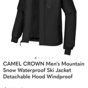 Camel Crown Men's Black Waterproof Ski Jacket